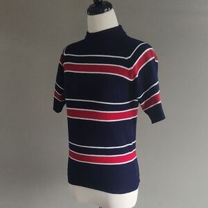 Vintage Towncraft Unisex Sweater with Navy, Red And White Stripes